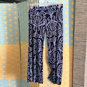 Lovecrazy Scroll Print Jersey Pants 2X